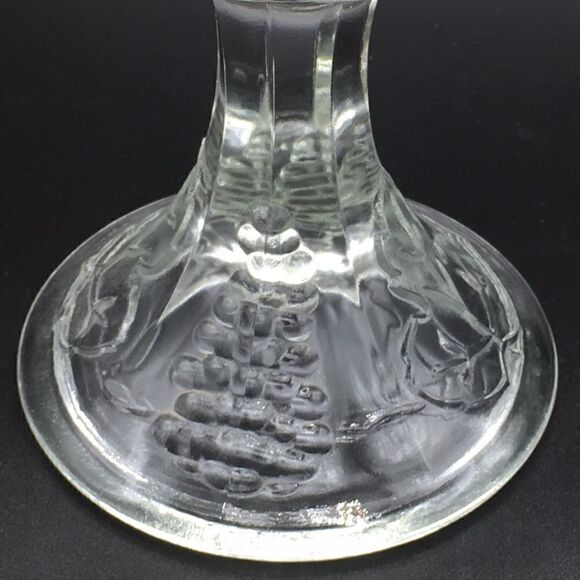 Colony Harvest Clear Pressed Glass Round Compote Dish Pedestal Bowl - Picture 13 of 16